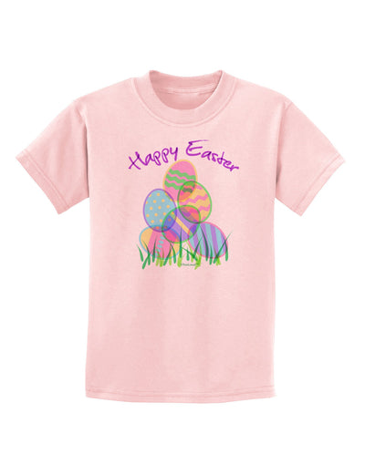 Happy Easter Gel Look Print Childrens T-Shirt-Childrens T-Shirt-TooLoud-PalePink-X-Small-Davson Sales