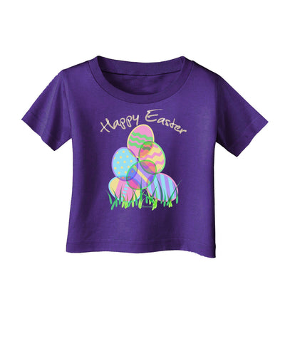 Happy Easter Gel Look Print Infant T-Shirt Dark-Infant T-Shirt-TooLoud-Purple-06-Months-Davson Sales