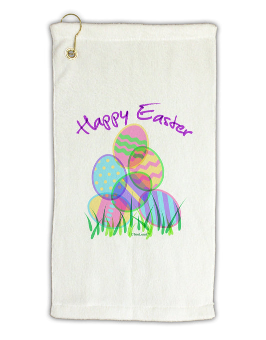 Happy Easter Gel Look Print Micro Terry Gromet Golf Towel 16 x 25 inch-Golf Towel-TooLoud-White-Davson Sales