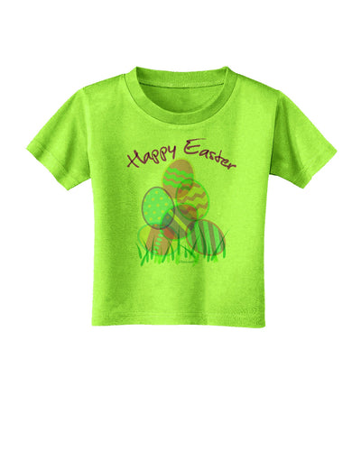 Happy Easter Gel Look Print Toddler T-Shirt-Toddler T-Shirt-TooLoud-Lime-Green-2T-Davson Sales