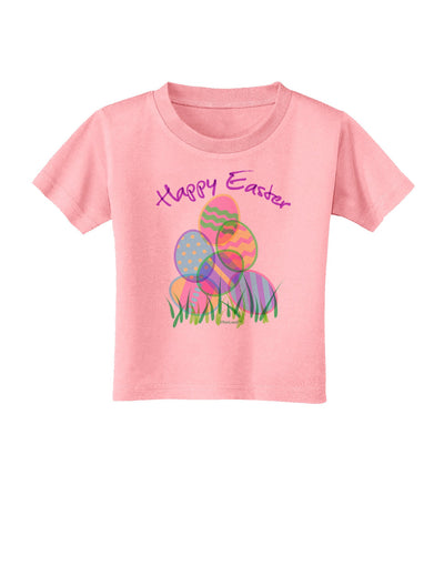 Happy Easter Gel Look Print Toddler T-Shirt-Toddler T-Shirt-TooLoud-Candy-Pink-2T-Davson Sales
