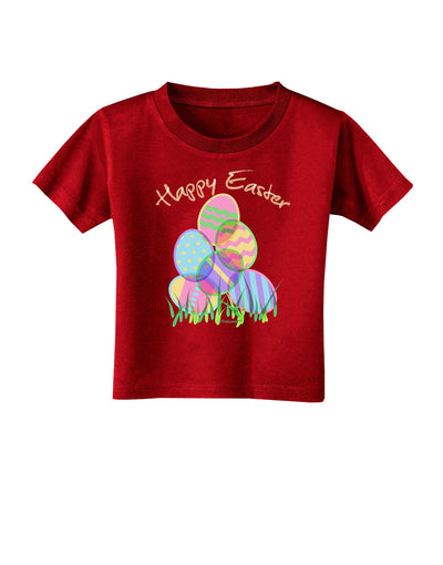Happy Easter Gel Look Print Toddler T-Shirt Dark-Toddler T-Shirt-TooLoud-Red-2T-Davson Sales