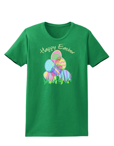 Happy Easter Gel Look Print Womens Dark T-Shirt-TooLoud-Kelly-Green-X-Small-Davson Sales