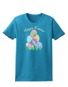 Happy Easter Gel Look Print Womens Dark T-Shirt-TooLoud-Turquoise-X-Small-Davson Sales