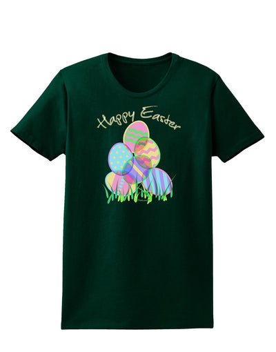 Happy Easter Gel Look Print Womens Dark T-Shirt-TooLoud-Forest-Green-Small-Davson Sales