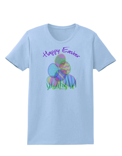 Happy Easter Gel Look Print Womens T-Shirt-Womens T-Shirt-TooLoud-Light-Blue-X-Small-Davson Sales