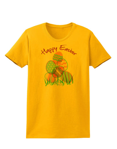 Happy Easter Gel Look Print Womens T-Shirt-Womens T-Shirt-TooLoud-Gold-X-Small-Davson Sales