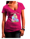 Happy Easter Gel Look Print Womens V-Neck Dark T-Shirt-Womens V-Neck T-Shirts-TooLoud-Hot-Pink-Juniors Fitted Small-Davson Sales