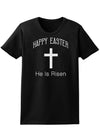 Happy Easter He Is Risen Womens Dark T-Shirt-TooLoud-Black-X-Small-Davson Sales