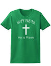 Happy Easter He Is Risen Womens Dark T-Shirt-TooLoud-Kelly-Green-X-Small-Davson Sales