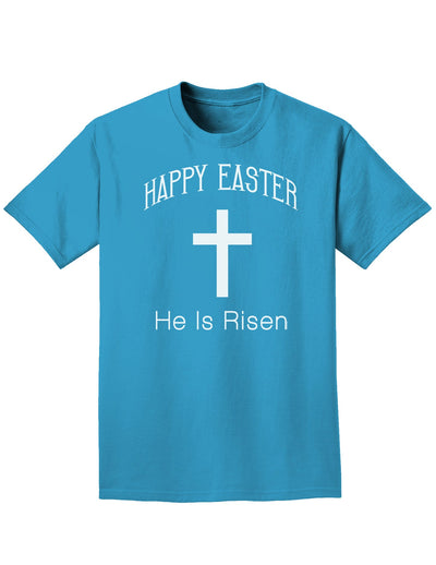 Happy Easter He is Risen Adult Dark T-Shirt-Mens T-Shirt-TooLoud-Turquoise-Small-Davson Sales