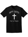 Happy Easter He is Risen Adult Dark T-Shirt-Mens T-Shirt-TooLoud-Black-Small-Davson Sales