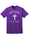 Happy Easter He is Risen Adult Dark T-Shirt-Mens T-Shirt-TooLoud-Purple-Small-Davson Sales