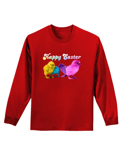 Happy Easter Peepers Adult Long Sleeve Dark T-Shirt-Long Sleeve Shirt-TooLoud-Red-Small-Davson Sales