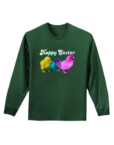 Happy Easter Peepers Adult Long Sleeve Dark T-Shirt-Long Sleeve Shirt-TooLoud-Dark-Green-Small-Davson Sales