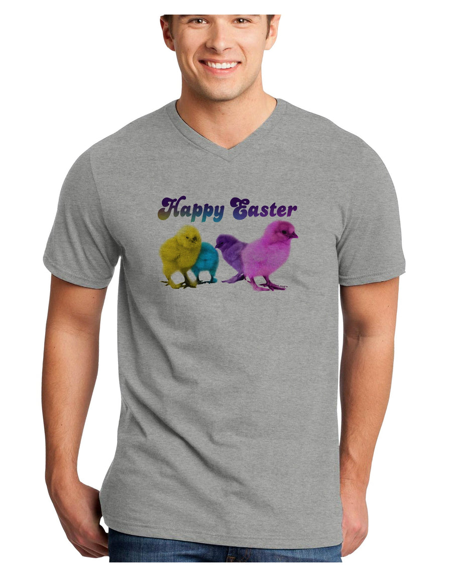 Happy Easter Peepers Adult V-Neck T-shirt-Mens V-Neck T-Shirt-TooLoud-White-Small-Davson Sales