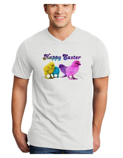 Happy Easter Peepers Adult V-Neck T-shirt-Mens V-Neck T-Shirt-TooLoud-White-Small-Davson Sales