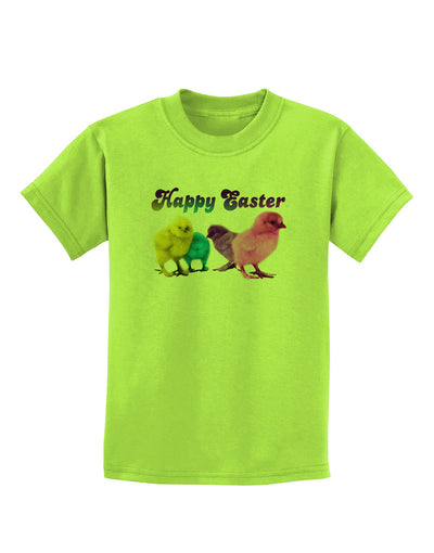 Happy Easter Peepers Childrens T-Shirt-Childrens T-Shirt-TooLoud-Lime-Green-X-Small-Davson Sales