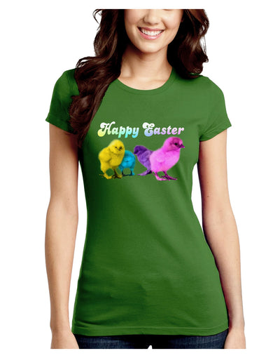 Happy Easter Peepers Juniors Petite Crew Dark T-Shirt-Womens T-Shirt-TooLoud-Kiwi-Green-Juniors Fitted Small-Davson Sales