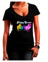 Happy Easter Peepers Womens V-Neck Dark T-Shirt-Womens V-Neck T-Shirts-TooLoud-Black-Juniors Fitted Small-Davson Sales