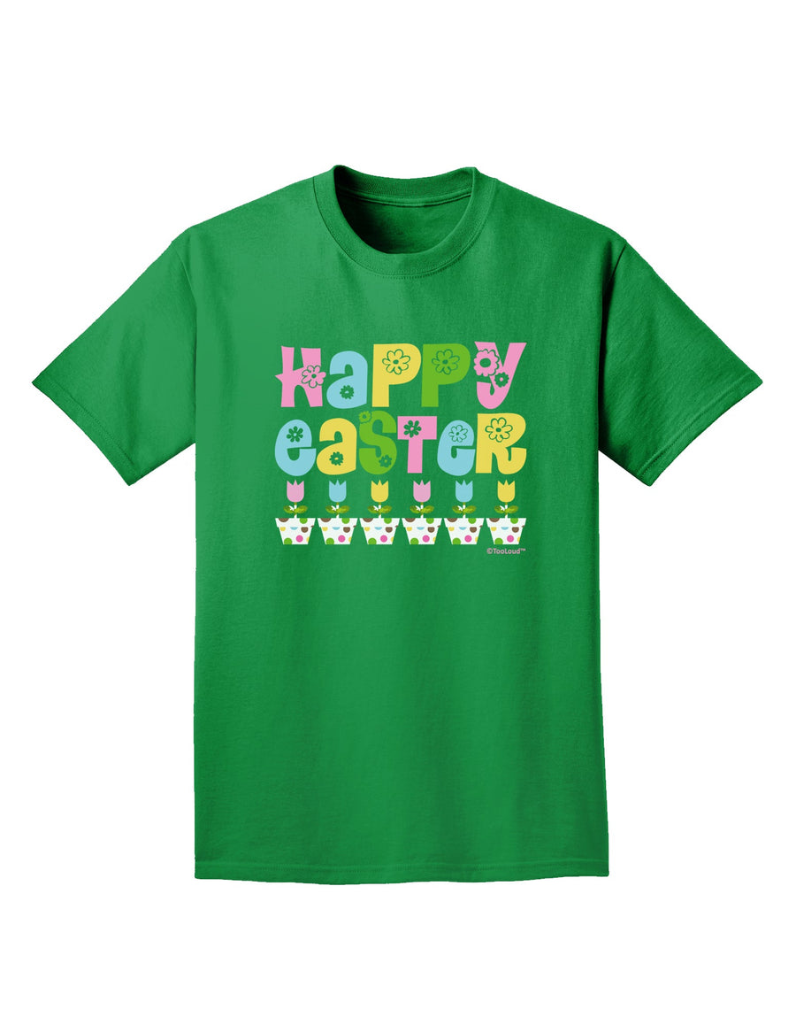 Happy Easter - Tulips Adult Dark T-Shirt by TooLoud-Mens T-Shirt-TooLoud-Purple-Small-Davson Sales