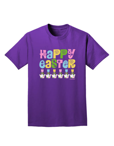 Happy Easter - Tulips Adult Dark T-Shirt by TooLoud-Mens T-Shirt-TooLoud-Purple-Small-Davson Sales