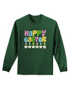 Happy Easter - Tulips Adult Long Sleeve Dark T-Shirt by TooLoud-TooLoud-Dark-Green-Small-Davson Sales