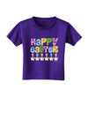 Happy Easter - Tulips Toddler T-Shirt Dark by TooLoud-Toddler T-Shirt-TooLoud-Purple-2T-Davson Sales