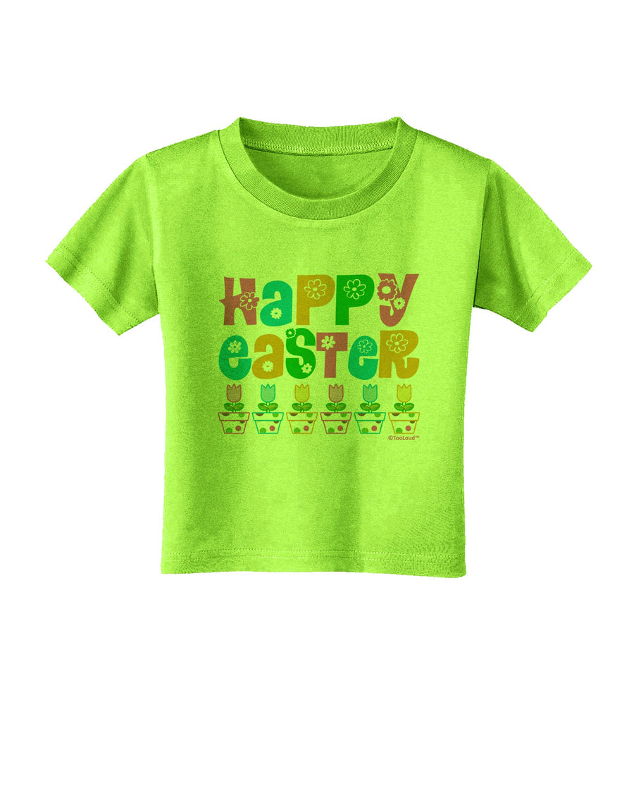 Happy Easter - Tulips Toddler T-Shirt by TooLoud-Toddler T-Shirt-TooLoud-White-2T-Davson Sales