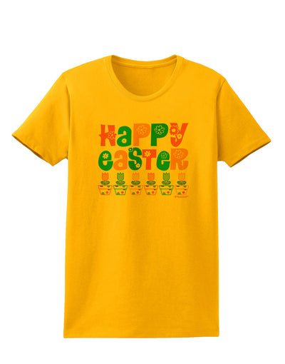 Happy Easter - Tulips Womens T-Shirt by TooLoud-Womens T-Shirt-TooLoud-Gold-X-Small-Davson Sales