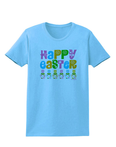 Happy Easter - Tulips Womens T-Shirt by TooLoud-Womens T-Shirt-TooLoud-Aquatic-Blue-X-Small-Davson Sales