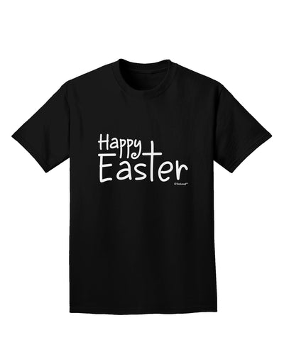 Happy Easter with Cross Adult Dark T-Shirt by TooLoud-Mens T-Shirt-TooLoud-Black-Small-Davson Sales