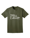 Happy Easter with Cross Adult Dark T-Shirt by TooLoud-Mens T-Shirt-TooLoud-Military-Green-Small-Davson Sales