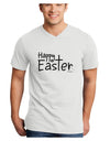 Happy Easter with Cross Adult V-Neck T-shirt by TooLoud-Mens V-Neck T-Shirt-TooLoud-White-Small-Davson Sales