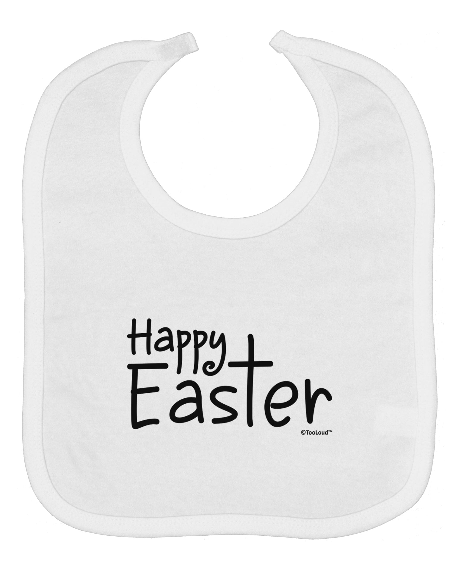 Happy Easter with Cross Baby Bib by TooLoud