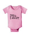 Happy Easter with Cross Baby Romper Bodysuit by TooLoud-Baby Romper-TooLoud-Light-Pink-06-Months-Davson Sales