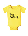 Happy Easter with Cross Baby Romper Bodysuit by TooLoud-Baby Romper-TooLoud-Yellow-06-Months-Davson Sales