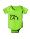 Happy Easter with Cross Baby Romper Bodysuit by TooLoud-Baby Romper-TooLoud-Lime-Green-06-Months-Davson Sales