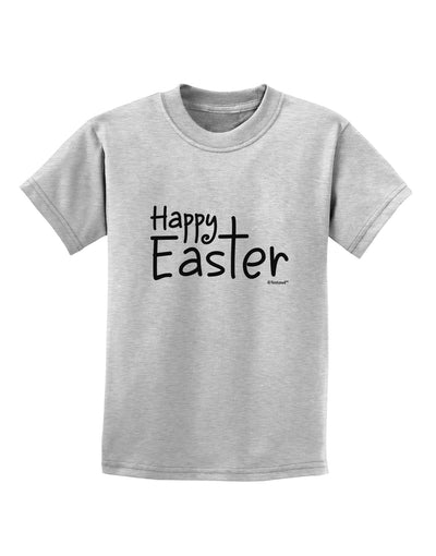 Happy Easter with Cross Childrens T-Shirt by TooLoud-Childrens T-Shirt-TooLoud-AshGray-X-Small-Davson Sales