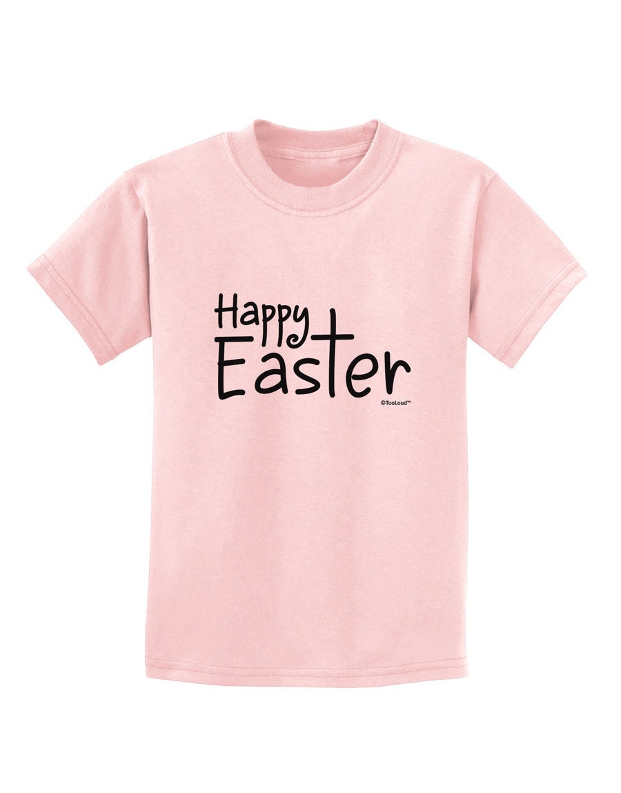 Happy Easter with Cross Childrens T-Shirt by TooLoud-Childrens T-Shirt-TooLoud-White-X-Small-Davson Sales