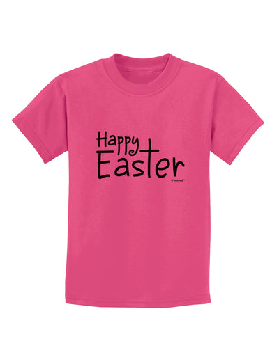 Happy Easter with Cross Childrens T-Shirt by TooLoud-Childrens T-Shirt-TooLoud-Sangria-X-Small-Davson Sales