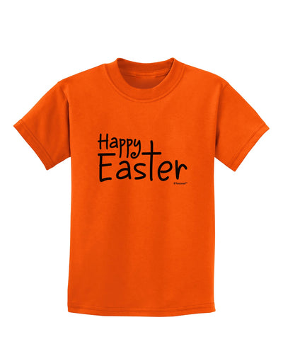 Happy Easter with Cross Childrens T-Shirt by TooLoud-Childrens T-Shirt-TooLoud-Orange-X-Small-Davson Sales