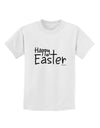 Happy Easter with Cross Childrens T-Shirt by TooLoud-Childrens T-Shirt-TooLoud-White-X-Small-Davson Sales