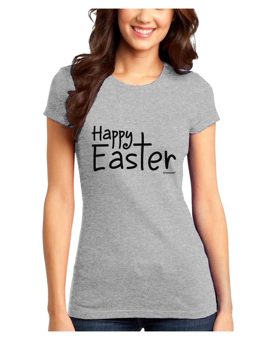 Happy Easter with Cross Juniors T-Shirt by TooLoud-Womens Juniors T-Shirt-TooLoud-White-Juniors Fitted X-Small-Davson Sales