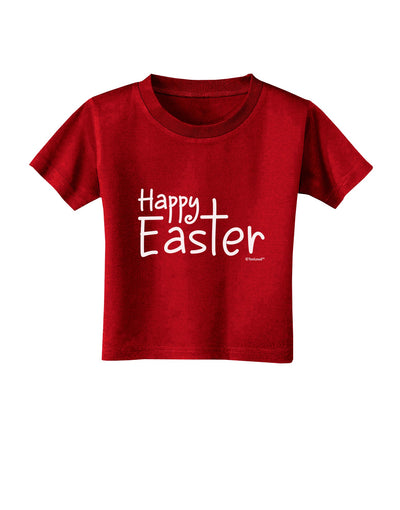 Happy Easter with Cross Toddler T-Shirt Dark by TooLoud-Toddler T-Shirt-TooLoud-Red-2T-Davson Sales