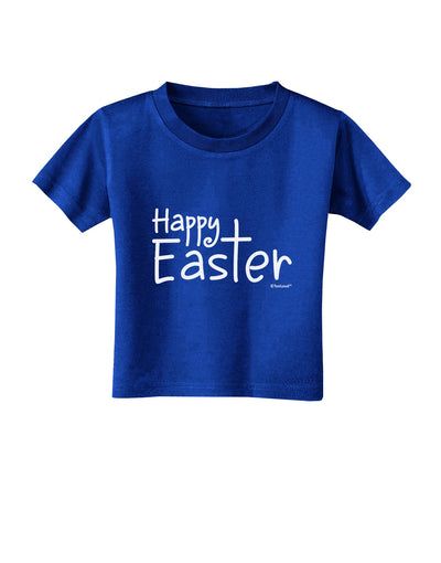 Happy Easter with Cross Toddler T-Shirt Dark by TooLoud-Toddler T-Shirt-TooLoud-Royal-Blue-2T-Davson Sales