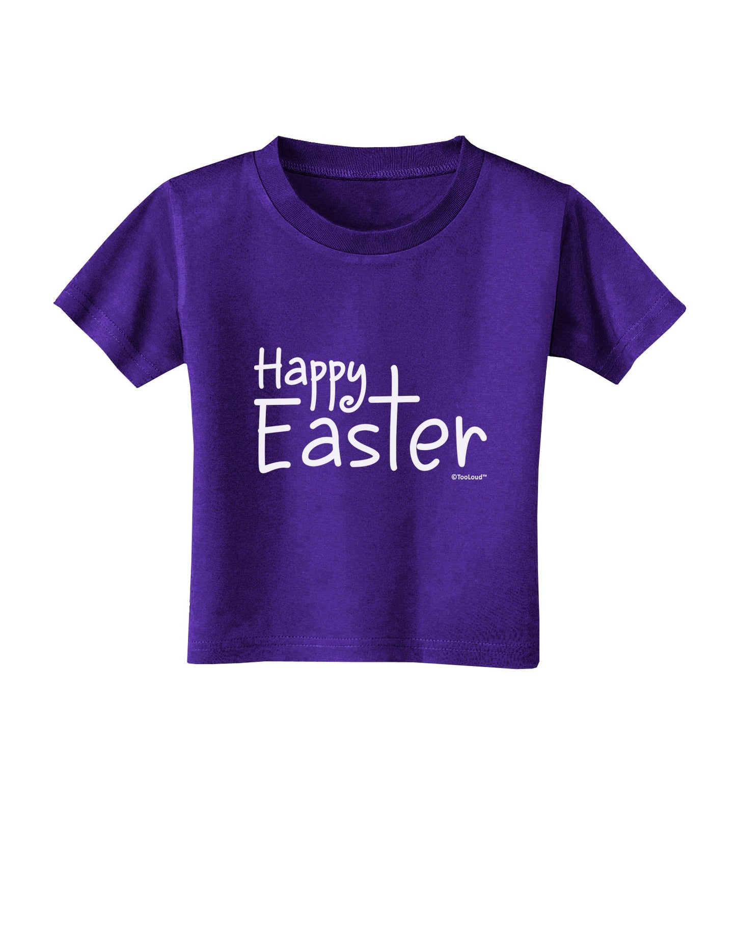 Happy Easter with Cross Toddler T-Shirt Dark by TooLoud-Toddler T-Shirt-TooLoud-Purple-2T-Davson Sales