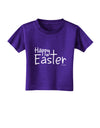 Happy Easter with Cross Toddler T-Shirt Dark by TooLoud-Toddler T-Shirt-TooLoud-Purple-2T-Davson Sales