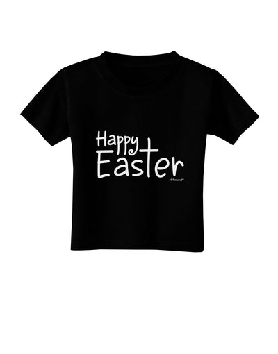 Happy Easter with Cross Toddler T-Shirt Dark by TooLoud-Toddler T-Shirt-TooLoud-Black-2T-Davson Sales