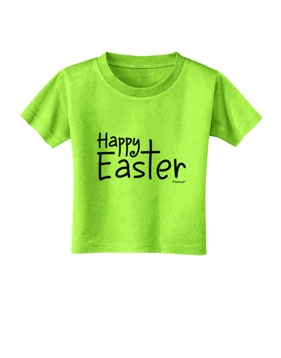 Happy Easter with Cross Toddler T-Shirt by TooLoud-Toddler T-Shirt-TooLoud-Lime-Green-2T-Davson Sales